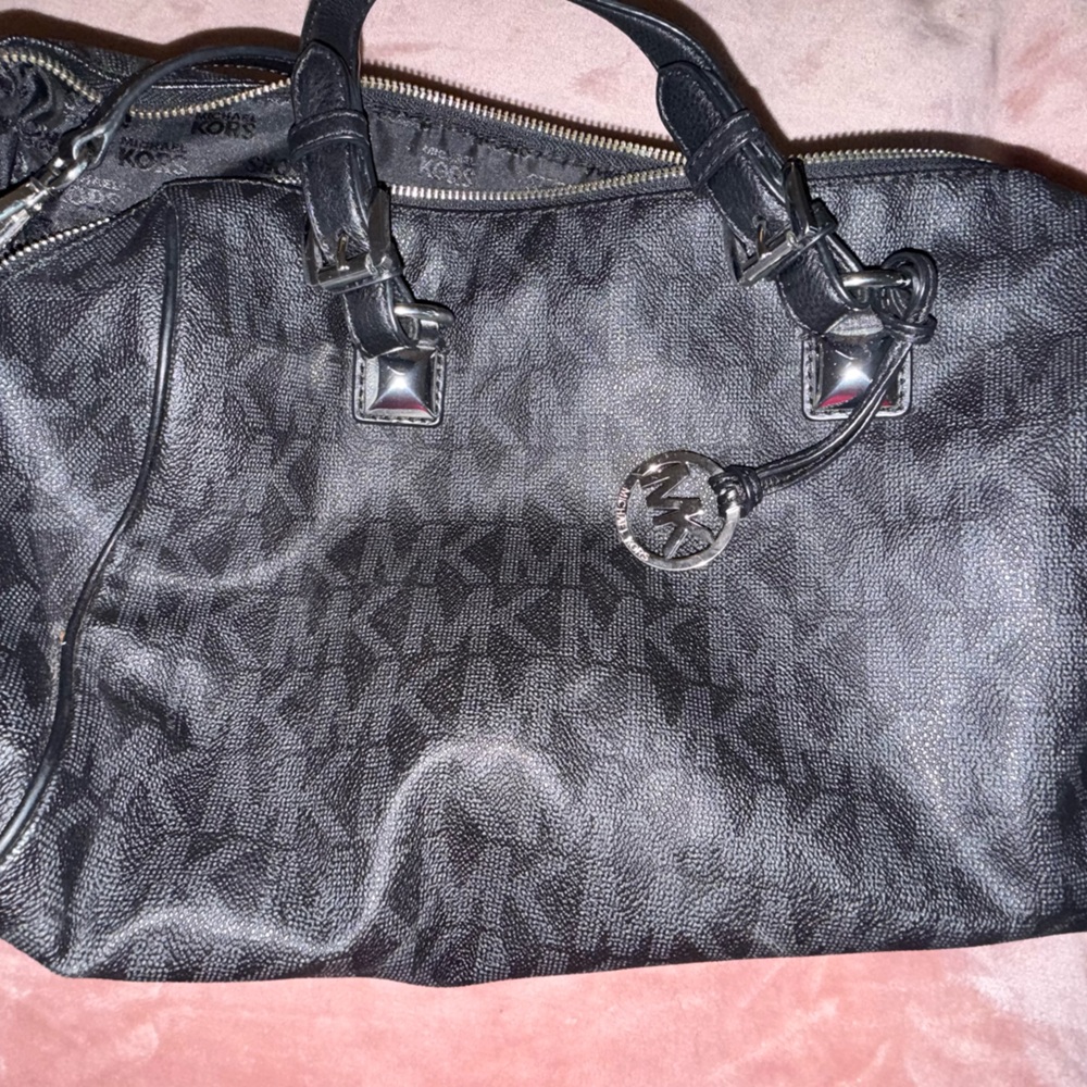 Michael Kors Black Logo-Print Shoulder Bag
